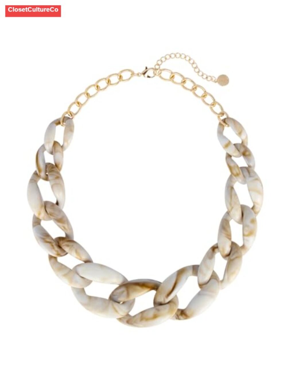 Chunky Acrylic Chain Link Choker Necklace Statement Collar Adjustable